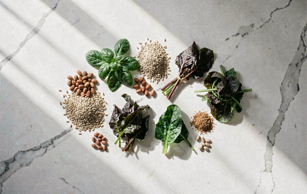 Ingredientes naturales y organización de cocina